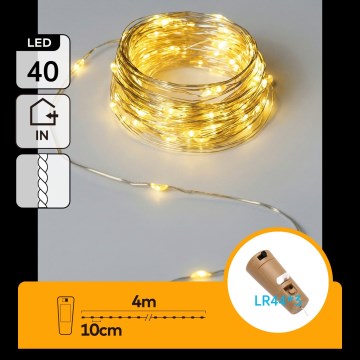 Aigostar - Lampki LED do butelki z zatyczką 40xLED/3xLR44 4m ciepła biała