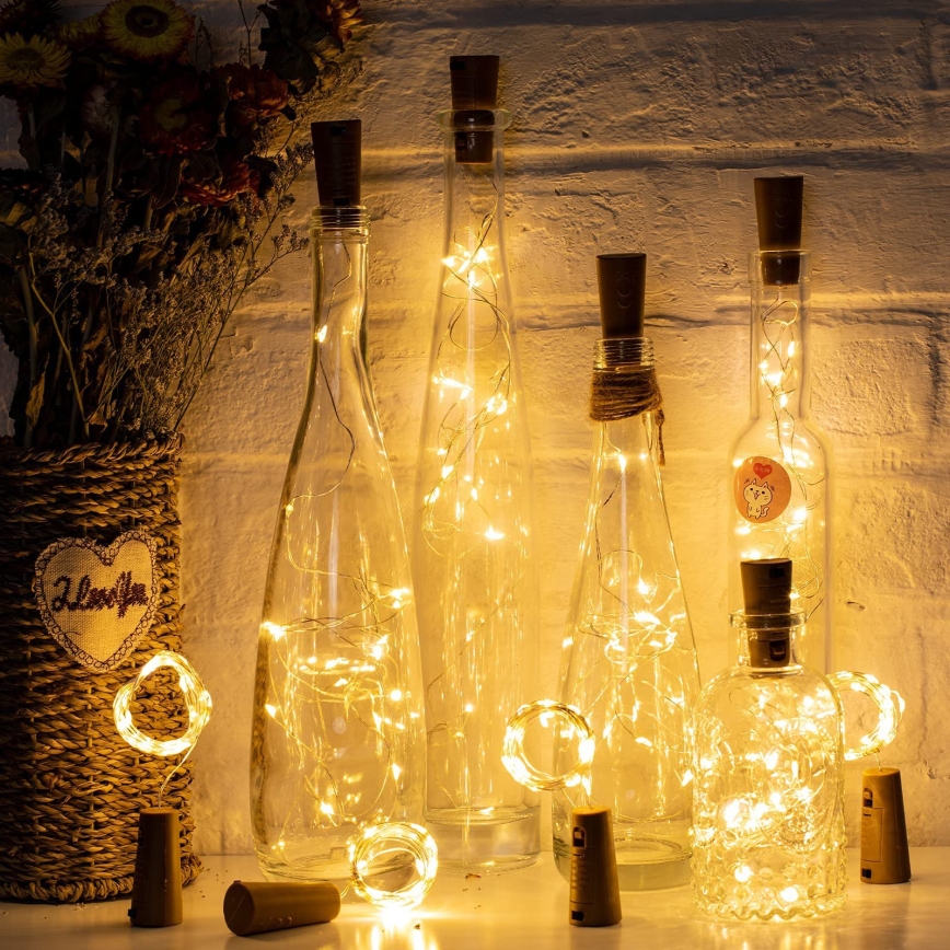 Aigostar - Lampki LED do butelki z zatyczką 40xLED/3xLR44 4m ciepła biała
