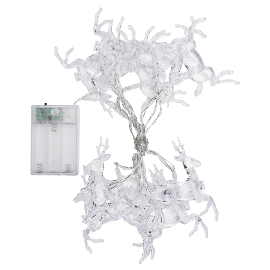 Aigostar - łańcuch LED 10xLED/3xAA 1,5m ciepłe białe światło z jelenkami