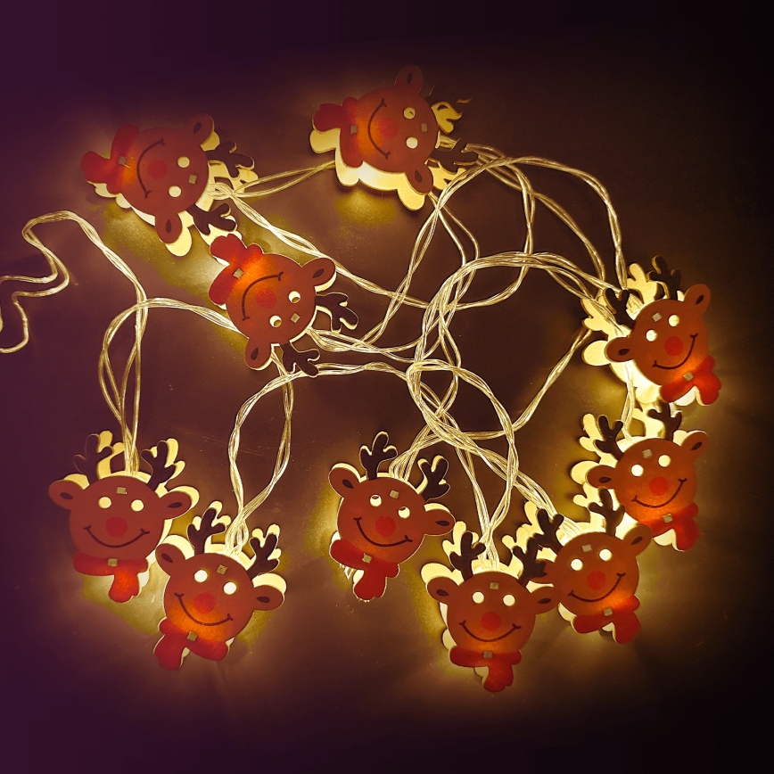 Aigostar - łańcuch LED 20xLED/3xAA 3m ciepła biała renifer