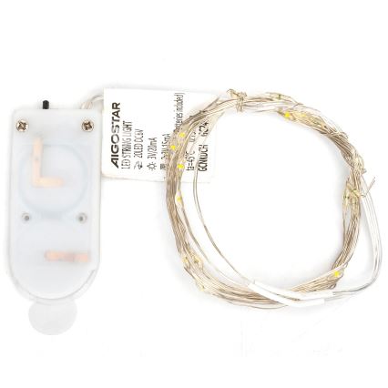 Aigostar - łańcuch świetlny LED 20 diod/2x3V 2 m ciepła biała
