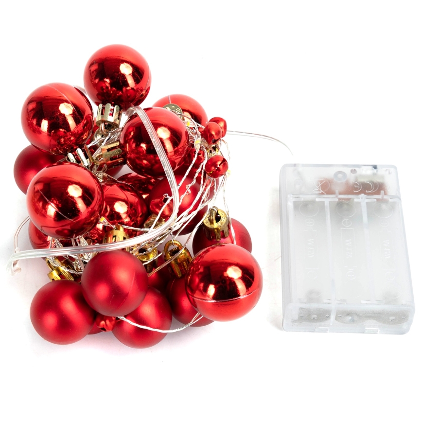 Aigostar - łańcuch świetlny LED 20 diod, zasilanie 3×AA, długość 2 m, ciepła biała