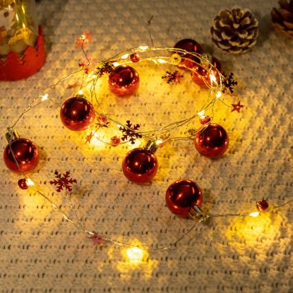 Aigostar - Łańcuch świetlny LED 20xLED/3xAA 2 m ciepła biała