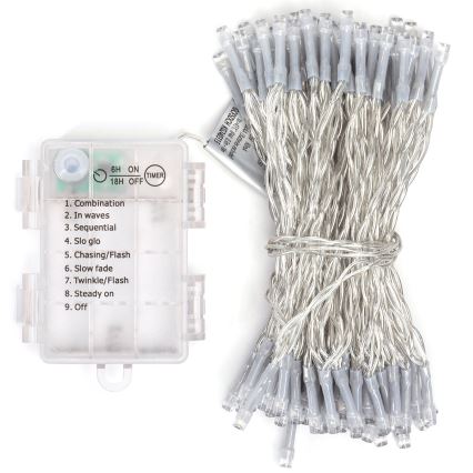 Aigostar - LED Zewnętrzny łańcuch świąteczny 100xLED/8 funkcji 3xAA 10,3m IP44 wielokolorowy