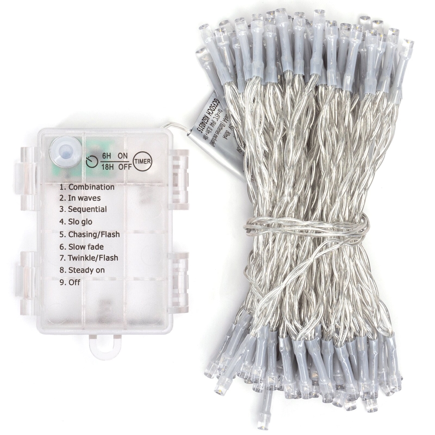 Aigostar - LED Zewnętrzny łańcuch świąteczny 100xLED/8 funkcji 3xAA 10,3m IP44 wielokolorowy