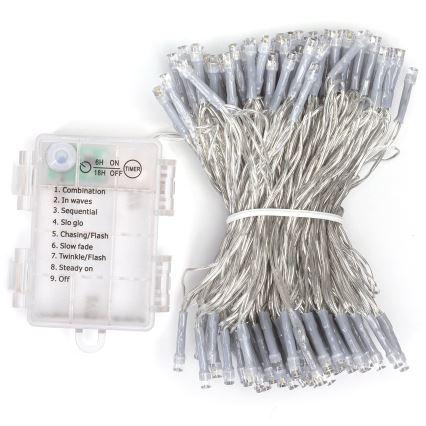 Aigostar - Zewnętrzny łańcuch świąteczny LED 150xLED/8 funkcji 15,3m IP44 zimna biel