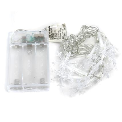 Aigostar - LED Łańcuch świąteczny 20xLED/3xAA 3,3m płatki śniegu