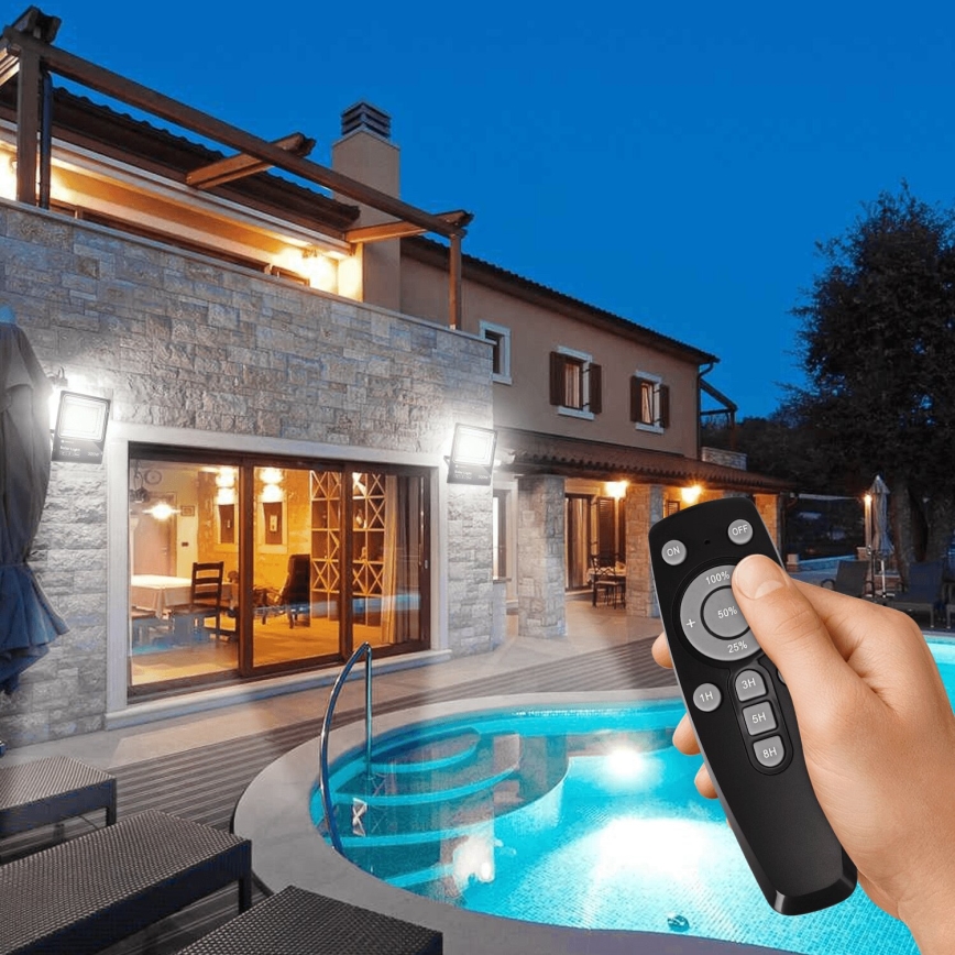Aigostar - LED regulowany reflektor solarny LED/300W/3,2V IP66 25000 mAh + pilot zdalnego sterowania