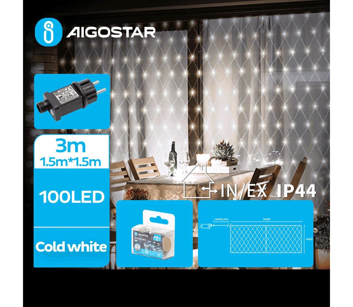 - LED Łańcuch zewnętrzny 100xLED/8 funkcji 4,5x1,5m IP44 zimna biel