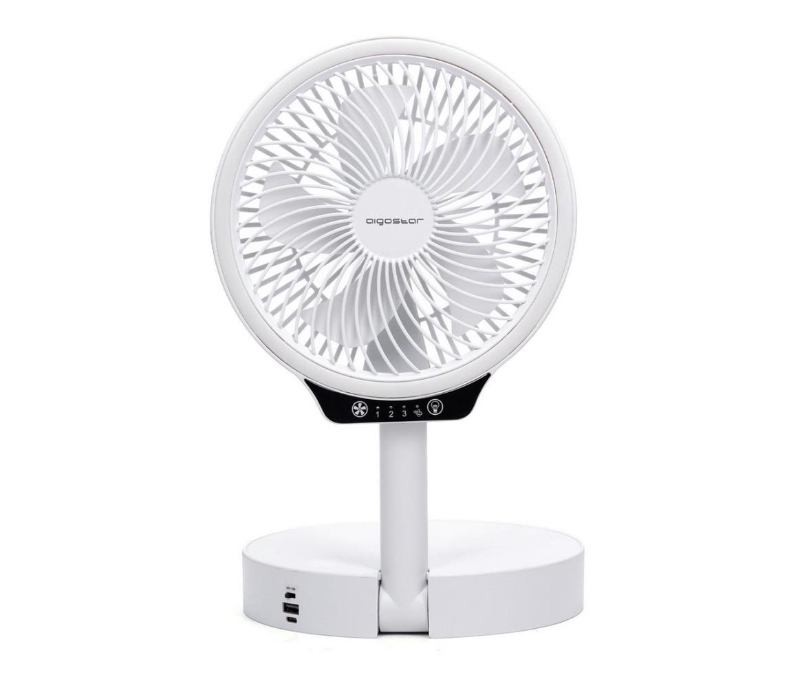 - LED Bezprzewodowy składany wentylator z portem USB 6,5W/5V 8000 mAh