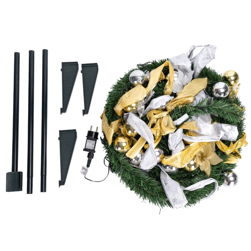 Aigostar - Zewnętrzna choinka świąteczna LED, 100 diod LED, 1,5 m, IP44, biało-złota, zimna biel