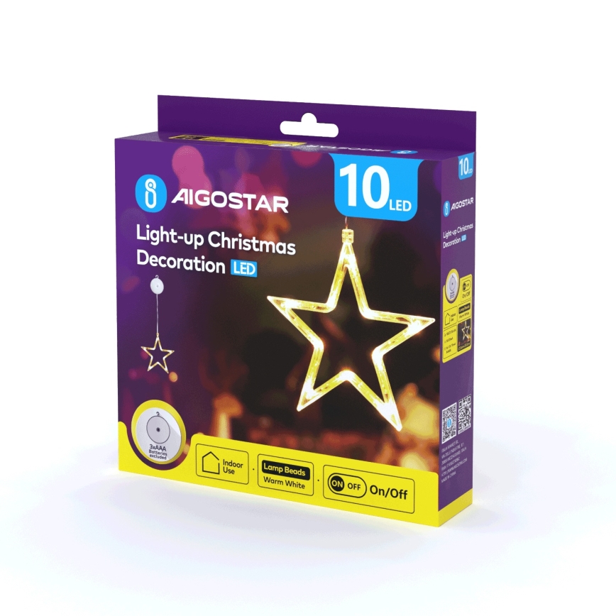 Aigostar - LED Dekoracja bożonarodzeniowa LED/3xAAA Gwiazda 19cm