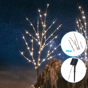 Aigostar - LED Dekoracja solarna 140xLED/3m IP65 ciepła biel winorośl