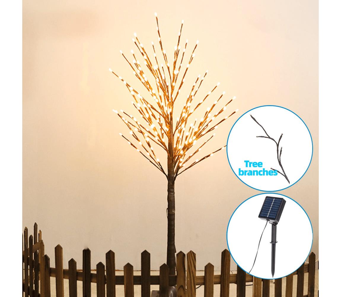 - LED Dekoracja solarna 152xLED/3,8m IP65 ciepła biel winorośl