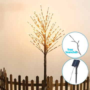 Aigostar - LED Dekoracja solarna 152xLED/3,8m IP65 ciepła biel winorośl