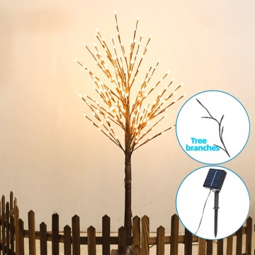 Aigostar - LED Dekoracja solarna 24xLED/2,6m IP65 ciepła biel winorośl