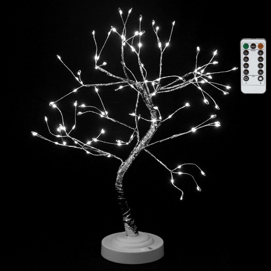 Aigostar - LED dekoracja świąteczna, 108 LED, zasilanie 3×AA, 8 trybów, 45 cm, zimne białe światło