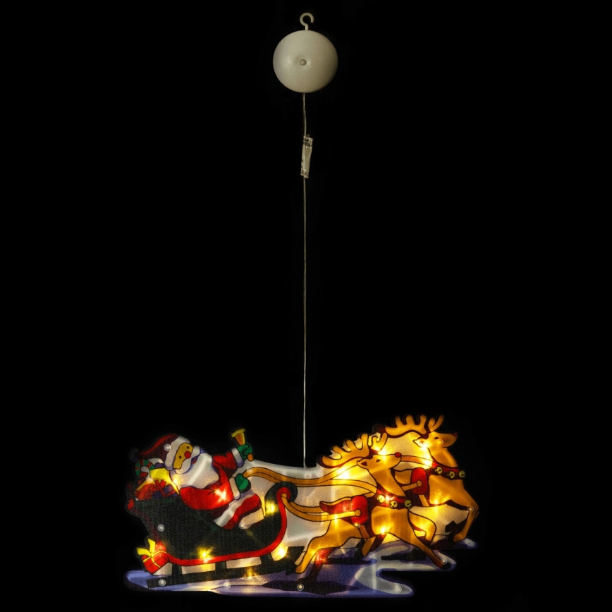 Aigostar - LED Dekoracja świąteczna LED/3xAAA Mikołaj z reniferami 13,4 cm