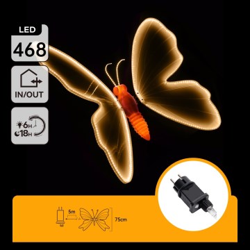 Aigostar - LED dekoracja zewnętrzna 504xLED IP44 ciepła biała motyl