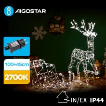Aigostar - LED dekoracja zewnętrzna LED/3,6W/31/230V 2700K 90/45cm IP44 renifer z saniami