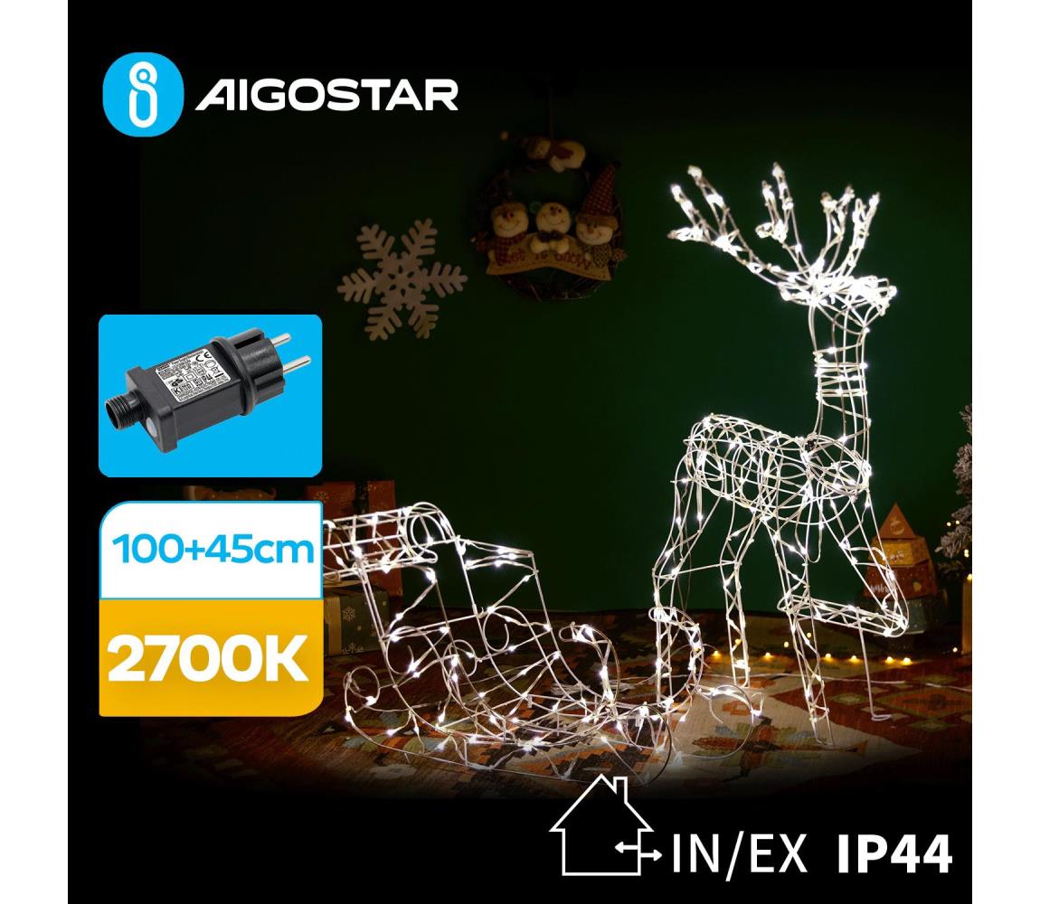 -LED dekoracja zewnętrzna LED/3,6W/31/230V 2700K 90/45cm IP44 renifer z saniami