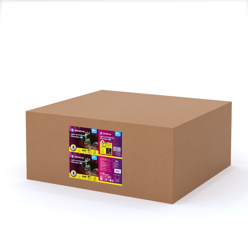 Aigostar - LED dekoracja zewnętrzna LED/3,6W/31/230V 2700K 90/45cm IP44 renifer z saniami