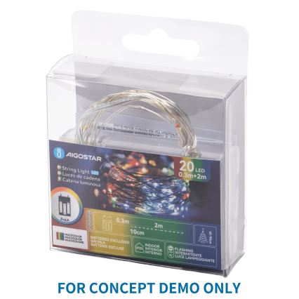 Aigostar - LED dekoracyjny łańcuch z korkiem do butelki 20xLED/3xLR44 2m zimna biała