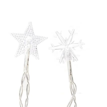 Aigostar - Zewnętrzny łańcuch świetlny LED 25 diod/8 funkcji, zasilanie 3xAA, długość 2,5 m, IP44, zimne białe światło