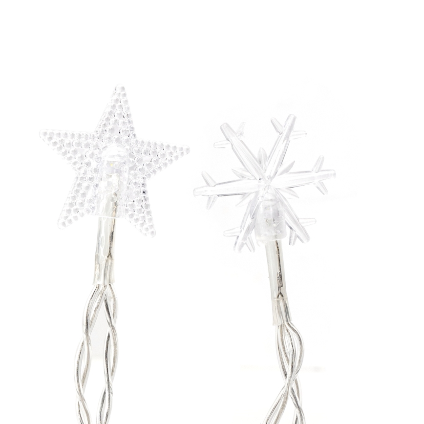 Aigostar - Zewnętrzny łańcuch świetlny LED 25 diod/8 funkcji, zasilanie 3xAA, długość 2,5 m, IP44, zimne białe światło