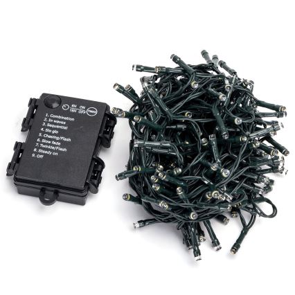 Aigostar - zewnętrzny łańcuch LED 200xLED/8 funkcji 3xAA 10,3m IP44 ciepła biel