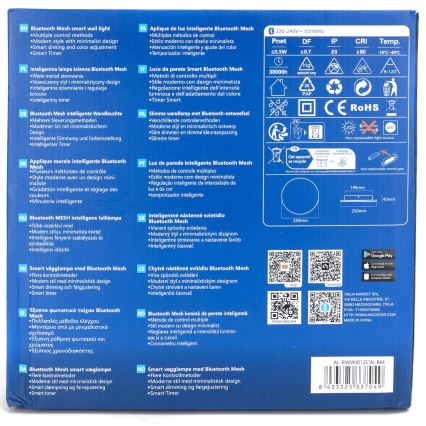 Aigostar - LED Kinkiet ściemnialny MESH Inteligentny LED/12W/230V 2700-6500K biały