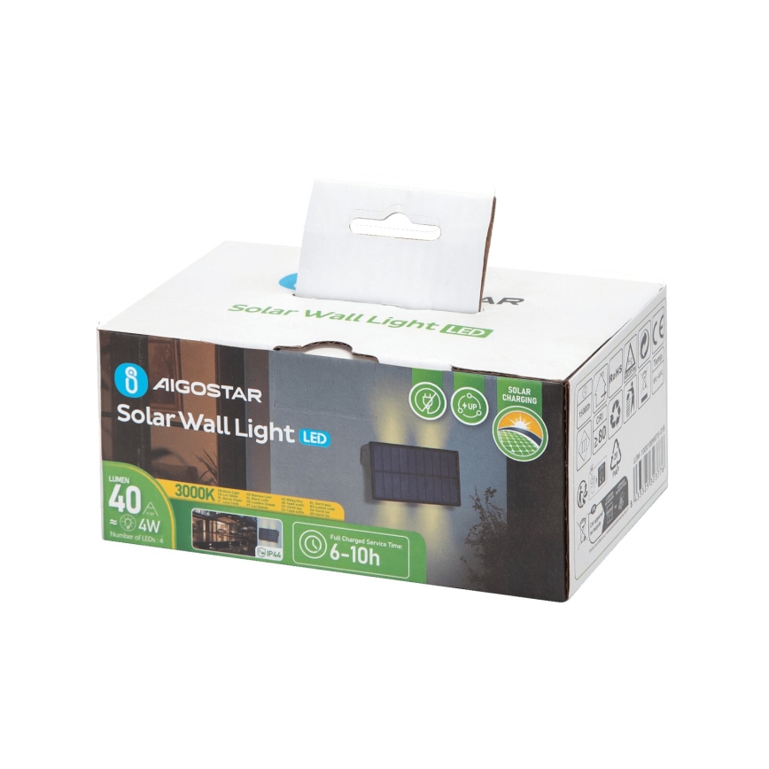 Aigostar - LED Kinkiet solarny LED/4W/5,5V 2700K IP44