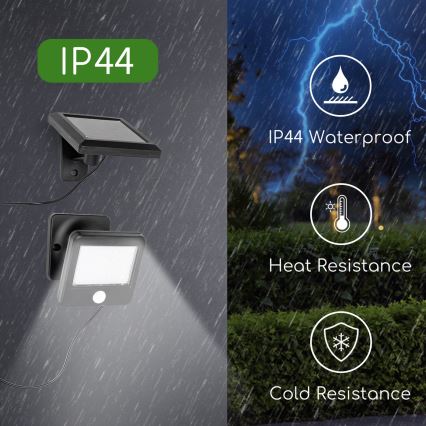 Aigostar - LED Kinkiet solarny z czujnikiem LED/0,64W/3,7V 600 mAh 6500K IP44