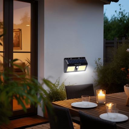 Aigostar - LED Kinkiet solarny z czujnikiem LED/20W/5,5V 2400 mAh 6500K IP65