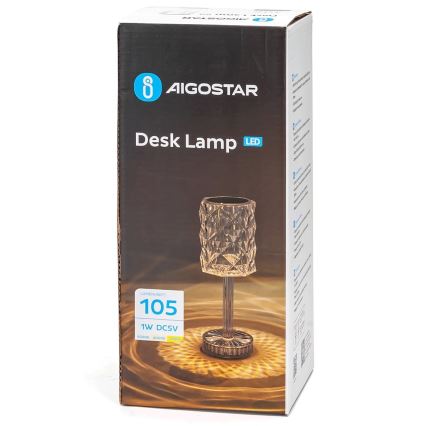 Aigostar - LED regulowana lampka biurkowa z ładowaniem LED/1W/5V 2700/4000/6500K 1800mAh 26 cm