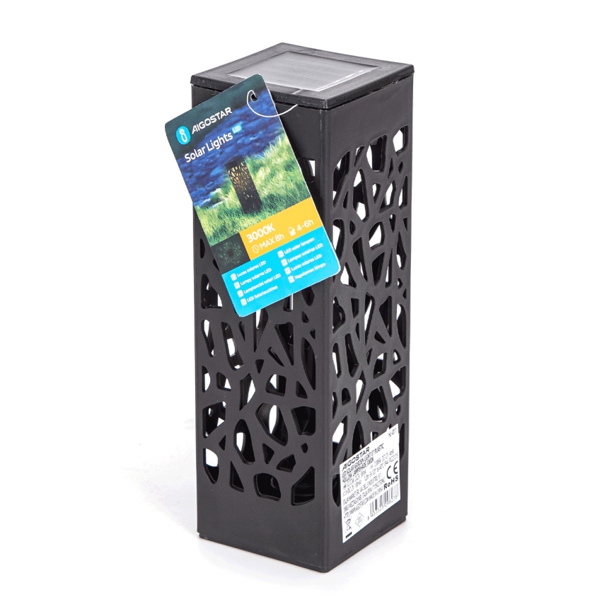Aigostar - LED Lampa solarna LED/0,006W/1,2V 100 mAh 28,5 cm czarny 6500K IP44