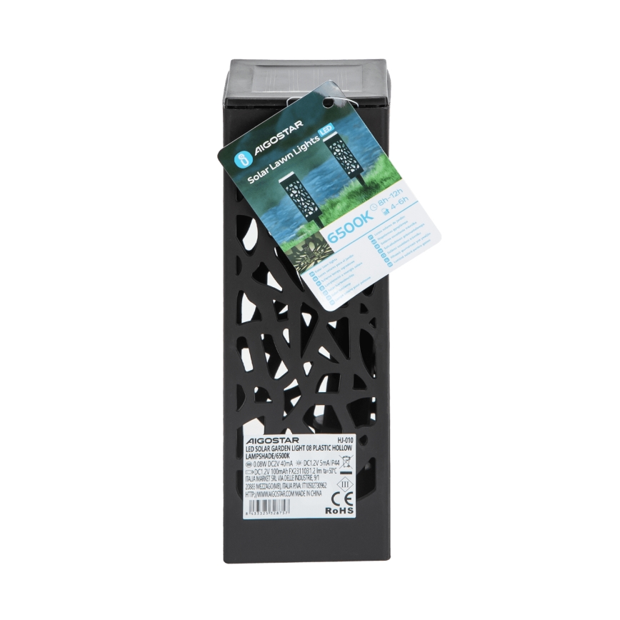 Aigostar - LED Lampa solarna LED/0,006W/1,2V 28,5cm czarny 100 mAh 6500K  IP44