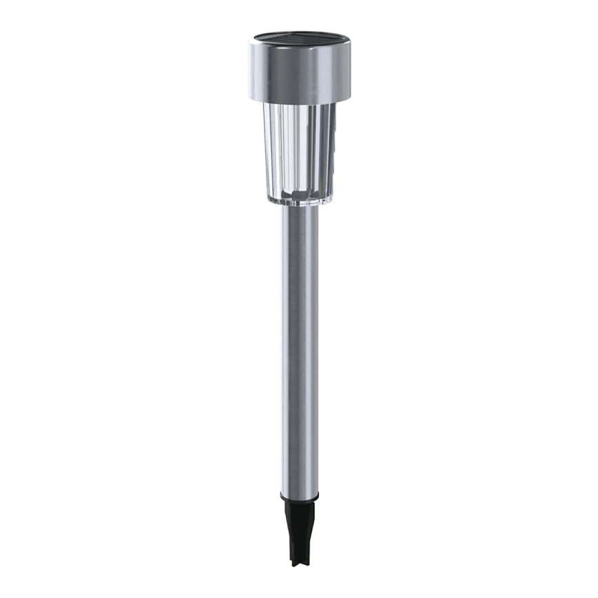 Aigostar - LED Lampa solarna LED/0,006W/1,2V 29,5 cm 40 mAh matowy chrom 6500K IP44