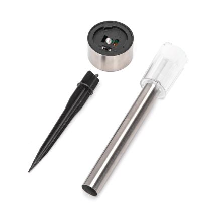 Aigostar - LED Lampa solarna LED/0,006W/1,2V 29,5 cm 40 mAh matowy chrom 6500K IP44