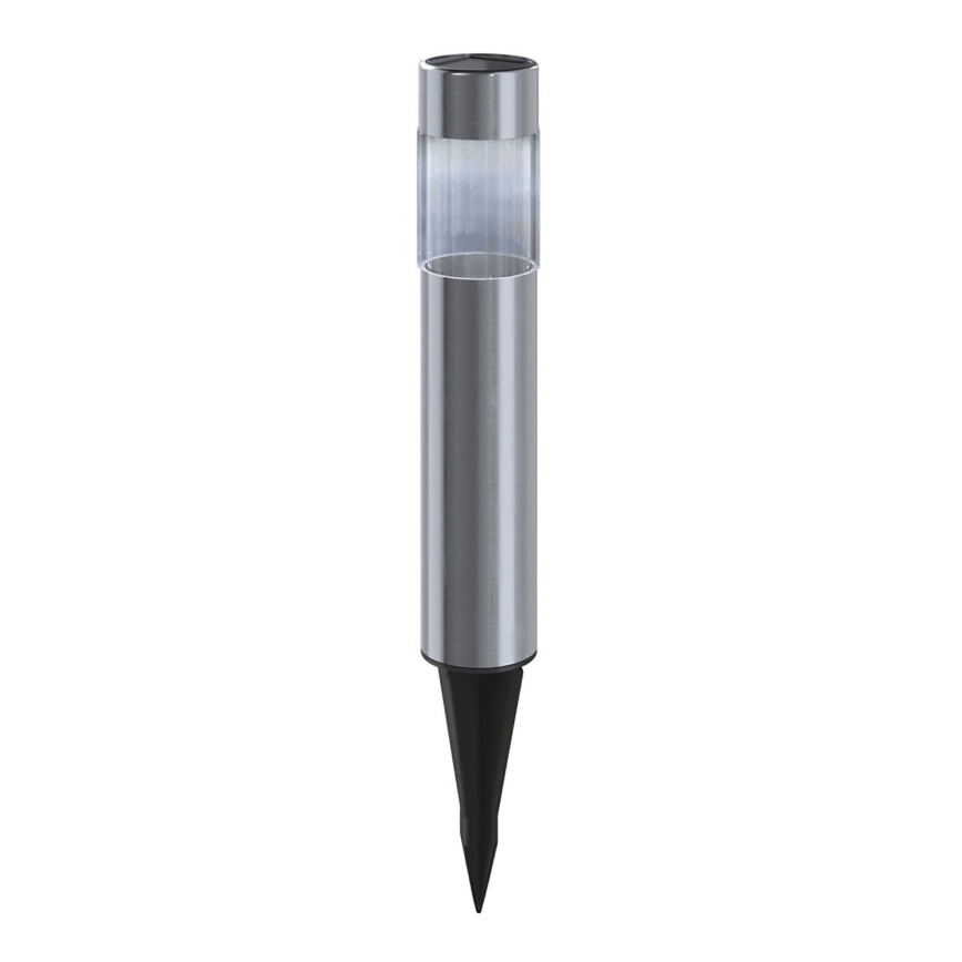 Aigostar - LED Lampa solarna LED/0,006W/1,2V 31,5 cm 100 mAh matowy chrom 6500K IP44
