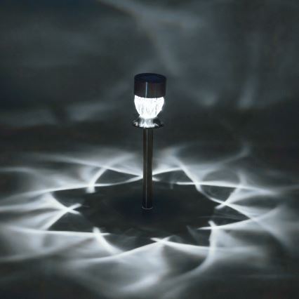 Aigostar - LED Lampa solarna LED/0,006W/1,2V 35,5cm matowy chrom 100 mAh 3000K IP44