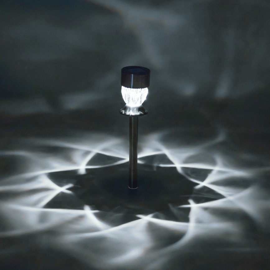 Aigostar - LED Lampa solarna LED/0,006W/1,2V 35,5cm matowy chrom 100 mAh 3000K IP44