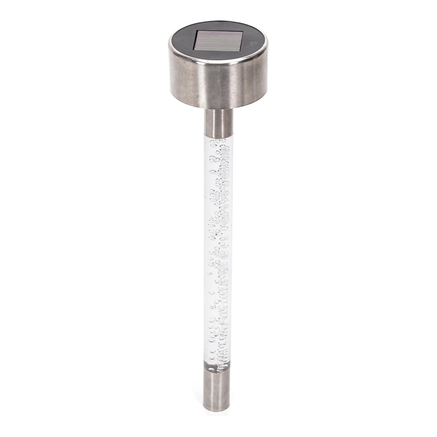 Aigostar - LED Lampa solarna LED/0,006W/1,2V 36,7cm matowy chrom 2700K 40 mAh IP44
