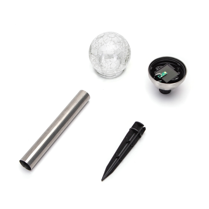 Aigostar - LED Lampa solarna LED/0,006W/1,2V 37,8cm matowy chrom 2700K IP44
