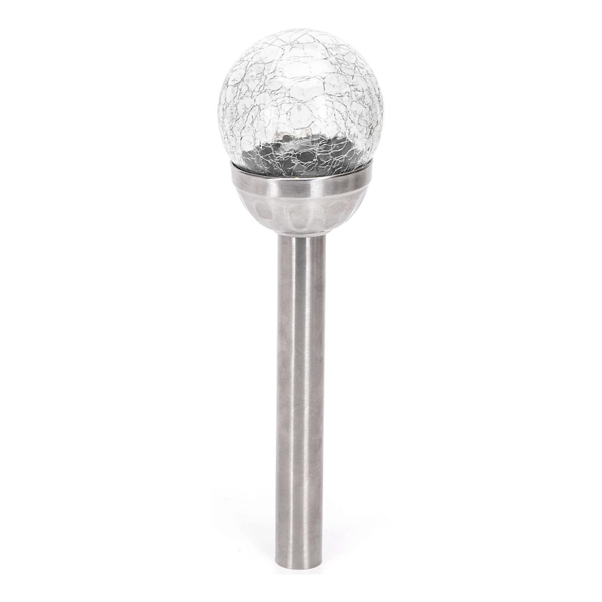 Aigostar - LED Lampa solarna LED/0,006W/1,2V 37,8cm matowy chrom 2700K IP44
