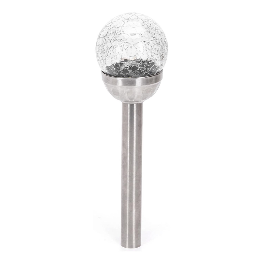 Aigostar - LED Lampa solarna LED/0,006W/1,2V 37,8cm matowy chrom 6500K IP44 100 mAh