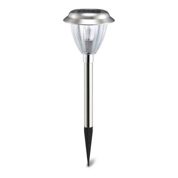 Aigostar - LED Lampa solarna LED/0,08W/2V 30,4 cm 6500K IP44 matowy chrom