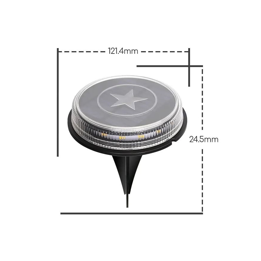 Aigostar - LED Lampa solarna LED/0,6W/5,5V 24,5 cm 500 mAh 3200K IP66 czarny