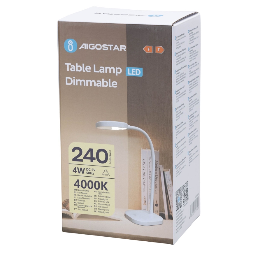 Aigostar - LED Lampa stołowa ściemnialna LED/4W/5V 4000K