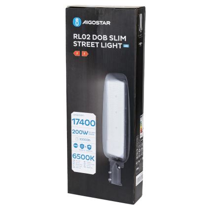 Aigostar - LED Lampa uliczna SLIM LED/200W/230V 6500K IP65